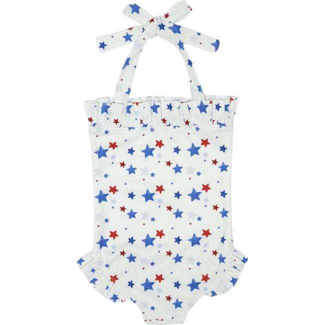 Sadie Tie-Neck Ruffle Swimsuit, Somerset Stars - One Pieces - 5