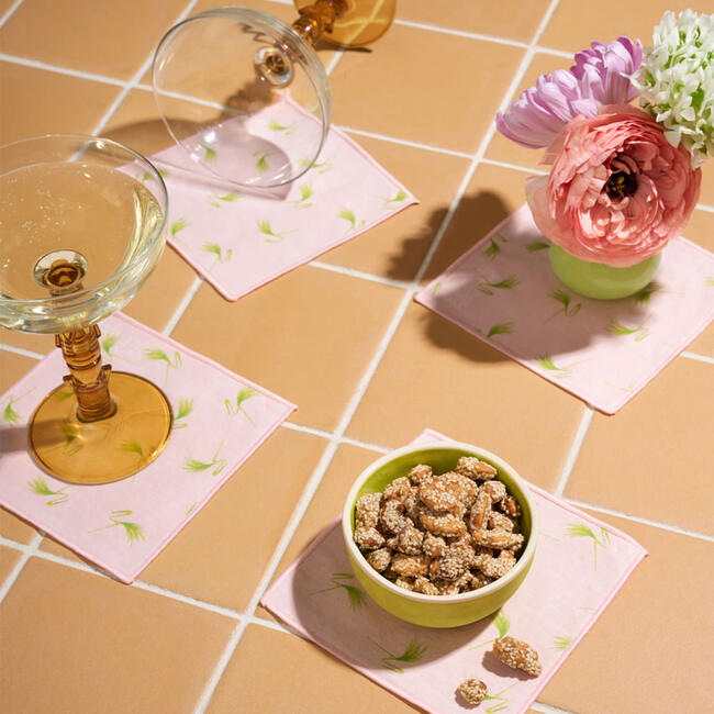 Flamingo Pin Cocktail Napkins, 4-Piece Set - Tabletop - 2