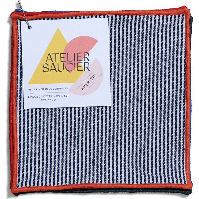 Americana Stripe Cocktail Napkins, 4-Piece Set - Tabletop - 3