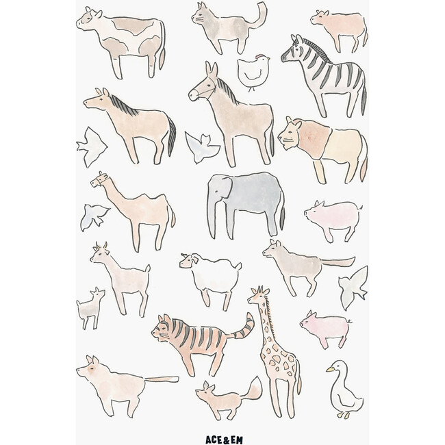 Shaker Animal Print Poster, Multicolor