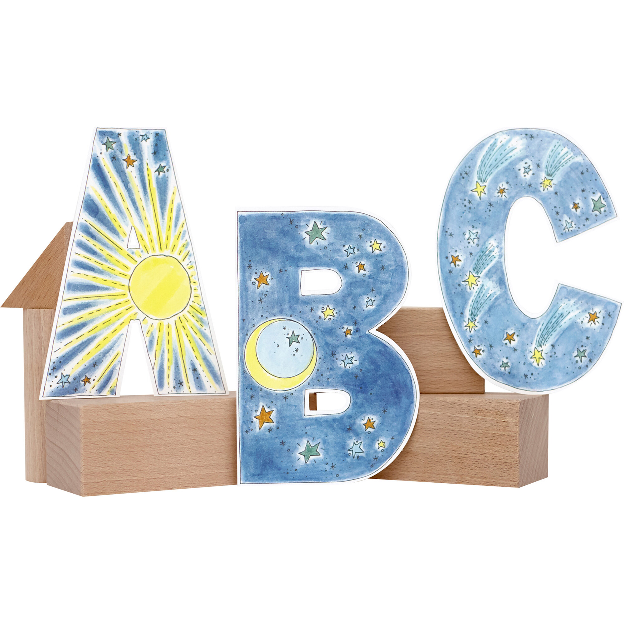 Celestial Print Letter Garland, Indigo - Garlands - 1