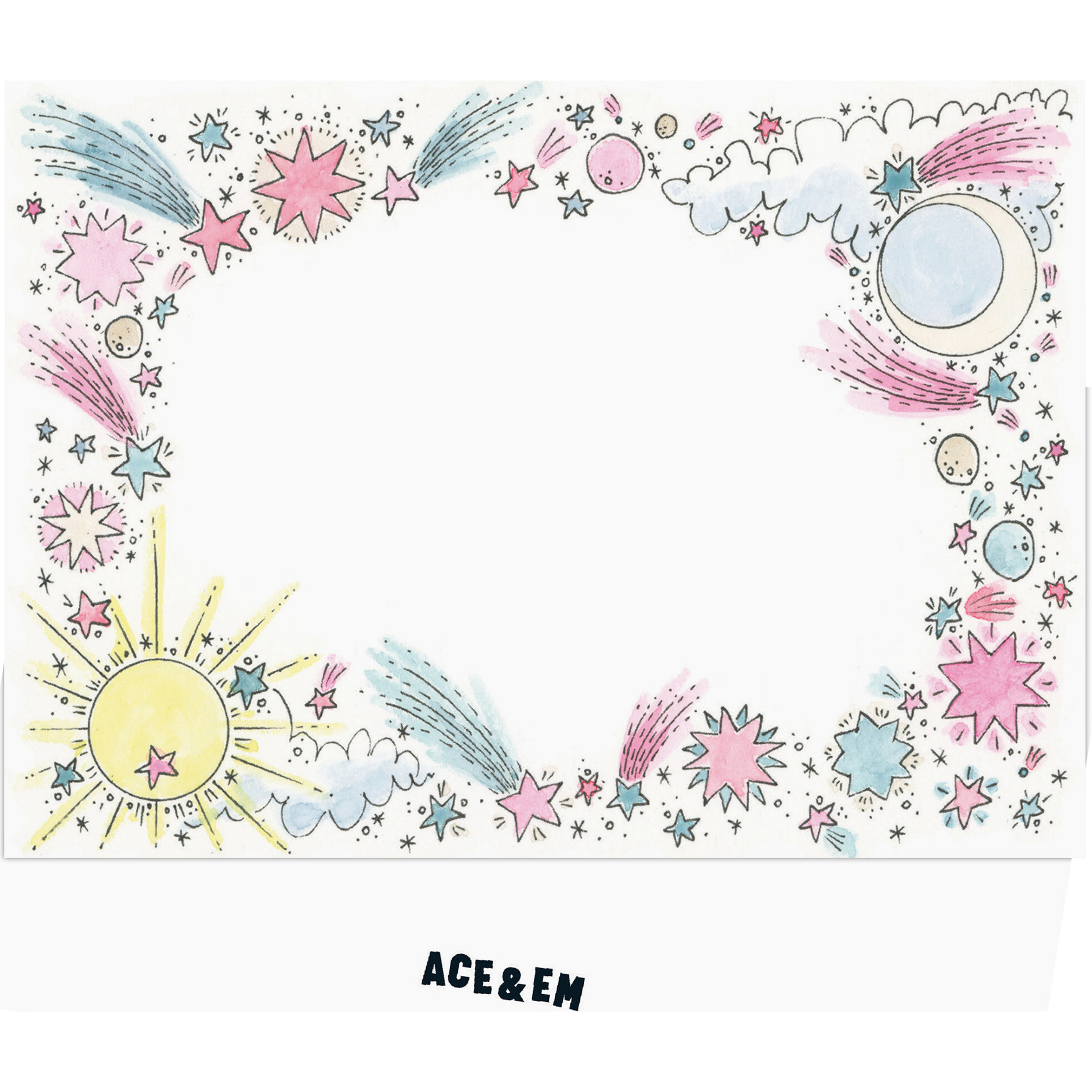 Celestial Blank Card Stationery Set, Rose - Paper Goods - 1