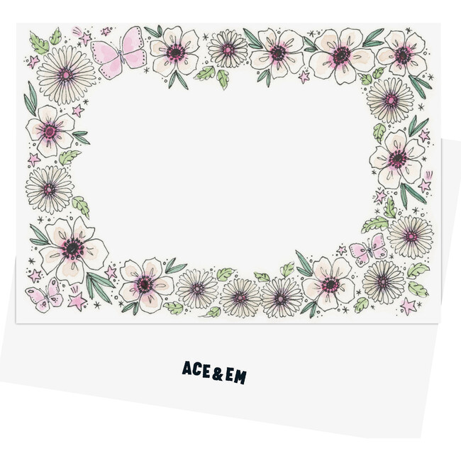 Floral Blank Card Stationery Set, Peony