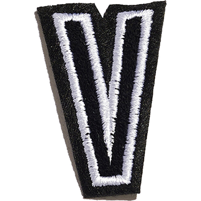 Small Plush Felt Alphabet 'V' Basket Letter, Black