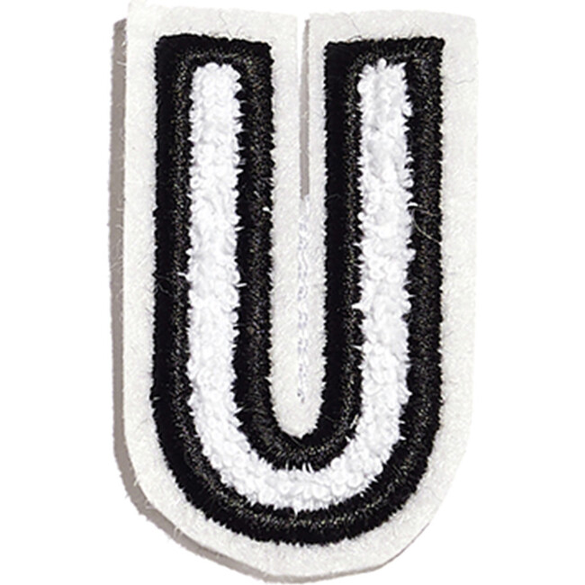 Small Plush Felt Alphabet 'U' Basket Letter, White