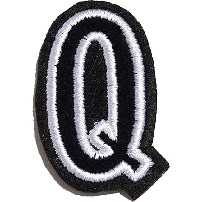 Small Plush Felt Alphabet 'Q' Basket Letter, Black