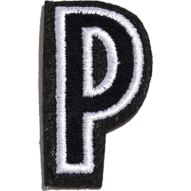 Small Plush Felt Alphabet 'P' Basket Letter, Black