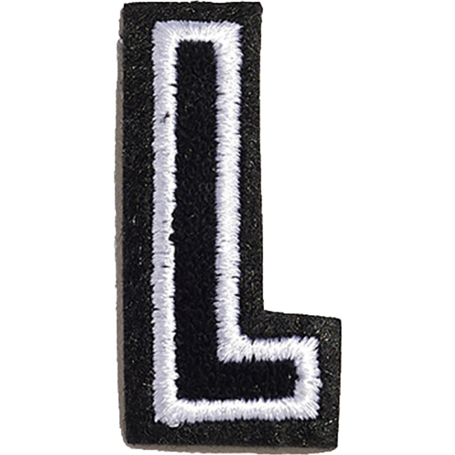 Small Plush Felt Alphabet 'L' Basket Letter, Black