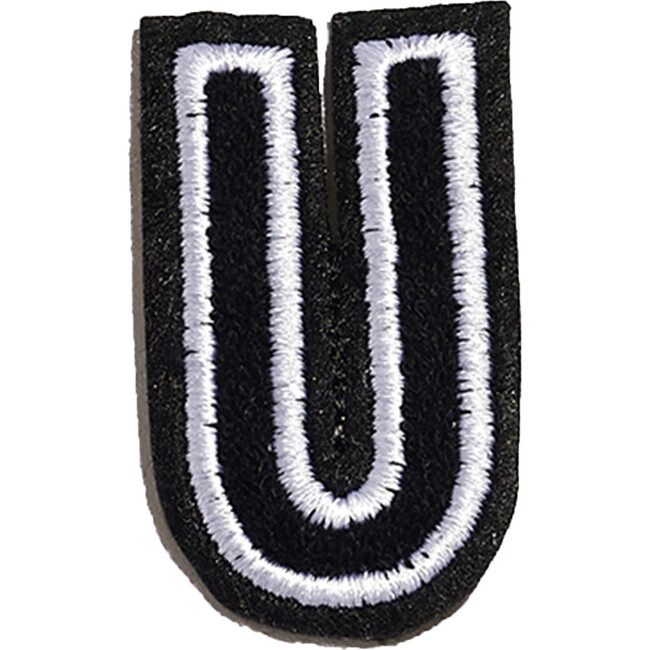 Small Plush Felt Alphabet 'U' Basket Letter, Black