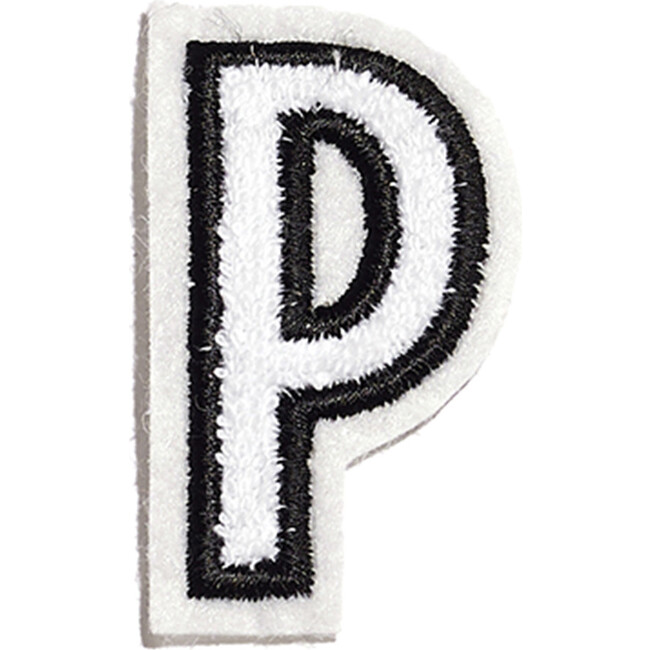 Small Plush Felt Alphabet 'P' Basket Letter, White
