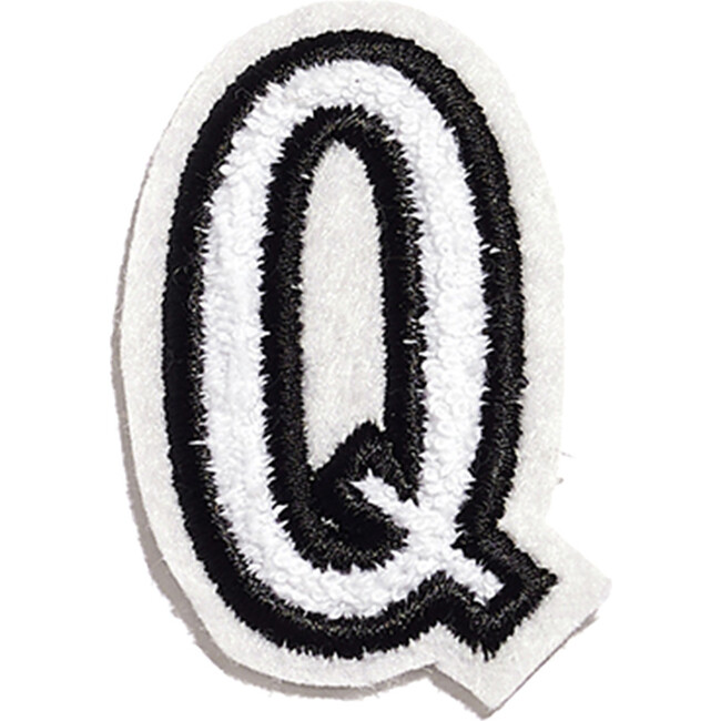 Small Plush Felt Alphabet 'Q' Basket Letter, White