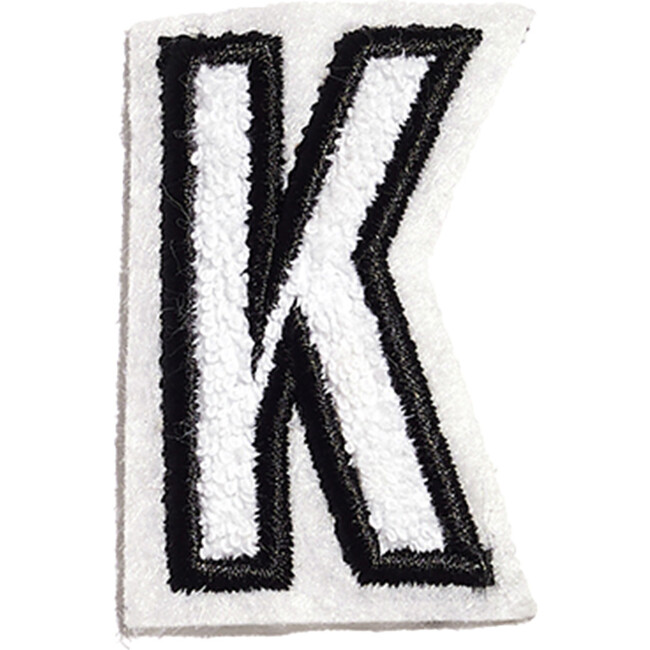 Small Plush Felt Alphabet 'K' Basket Letter, White