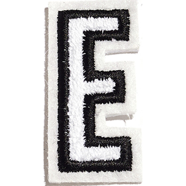 Small Plush Felt Alphabet 'E' Basket Letter, White