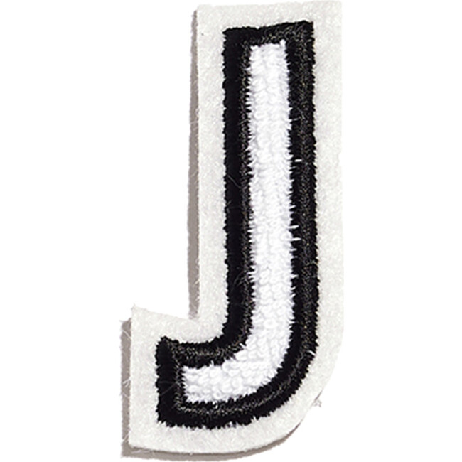 Small Plush Felt Alphabet 'J' Basket Letter, White
