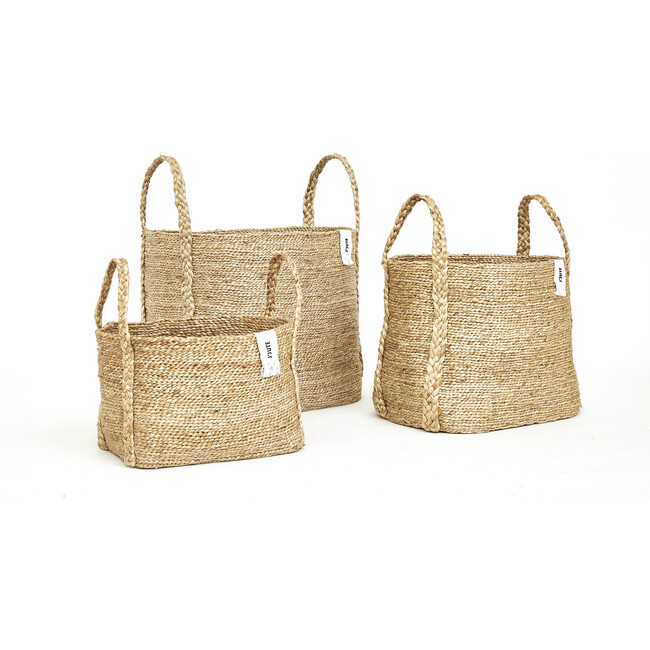 Maya Small Medium And Large Jute Baskets, Natural (Set Of 3)
