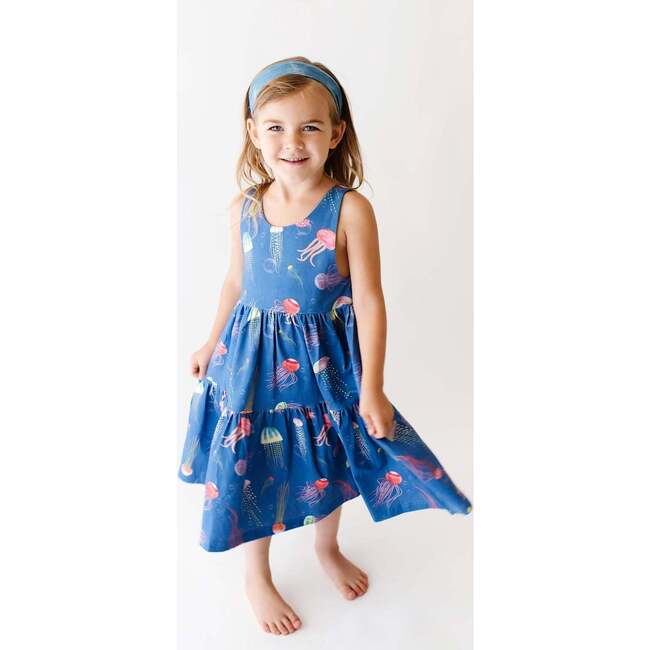 Alex Print Sleevesless Racerback Tier Dress, Iridescent Jellyfish - Dresses - 5