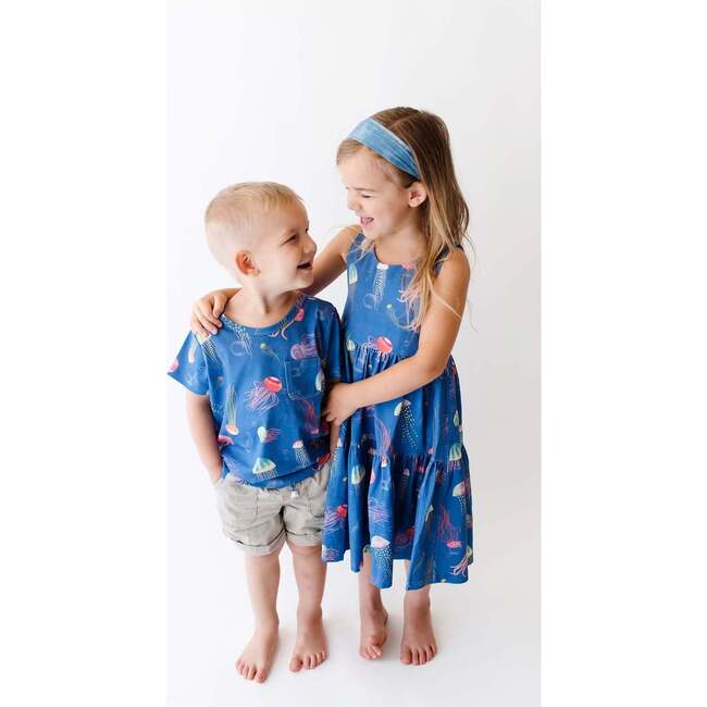 Alex Print Sleevesless Racerback Tier Dress, Iridescent Jellyfish - Dresses - 6