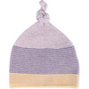 Knitted Newborn Beanie, Aubergine Stripes - Hats - 1 - thumbnail