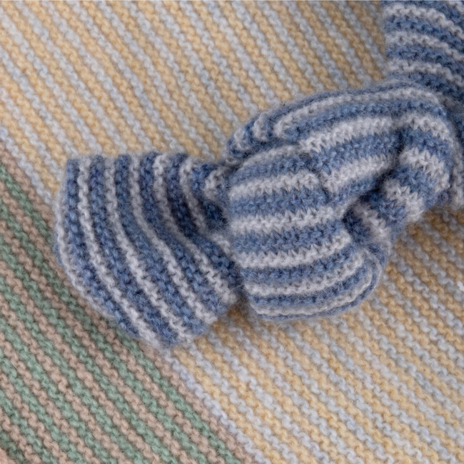 Knitted Newborn Beanie, Cucumber Stripes - Hats - 2