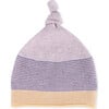 Knitted Newborn Beanie, Aubergine Stripes - Hats - 3