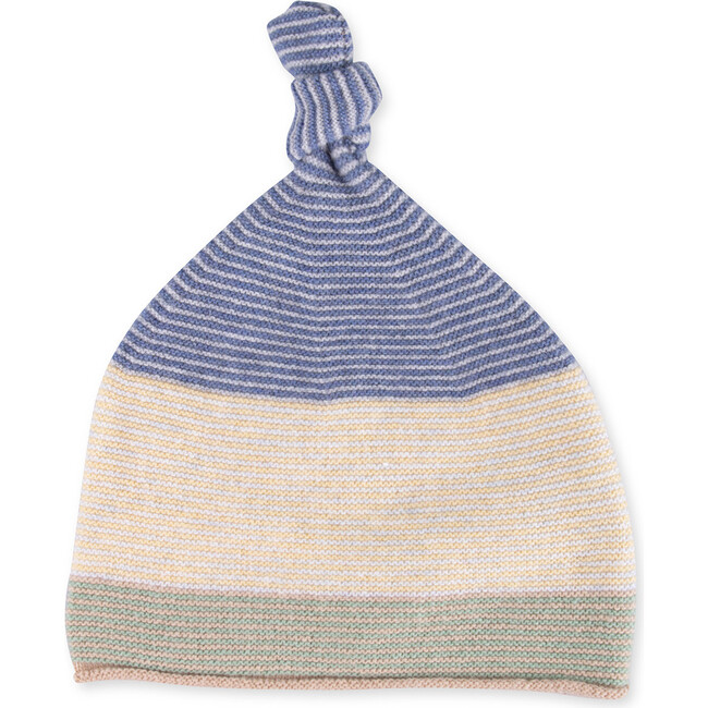 Knitted Newborn Beanie, Cucumber Stripes - Hats - 3