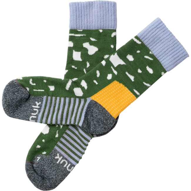 Peak Merino Hiking Socks, Forest Green And Purple Blue