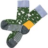 Peak Merino Hiking Socks, Forest Green And Purple Blue - Socks - 1 - thumbnail