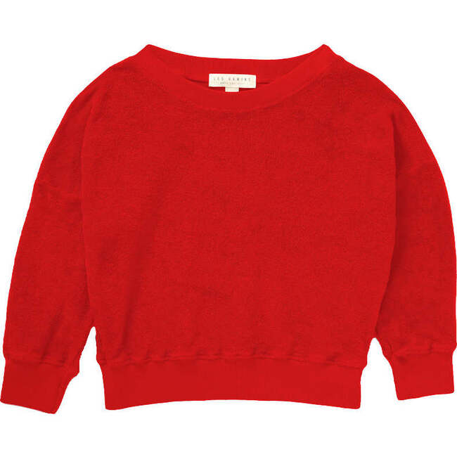 Terry Cloth Everyday Sweatshirt, Tomato - Sweatshirts - 1