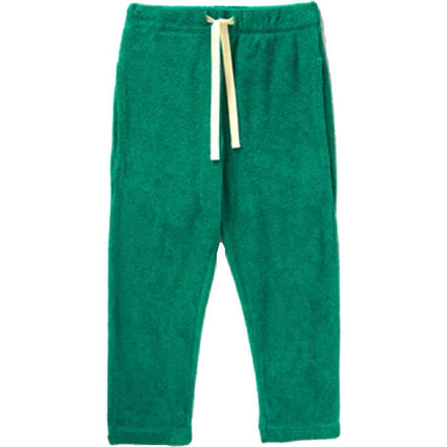 Terry Cloth Varsity Joggers, Grass - Sweatpants - 1
