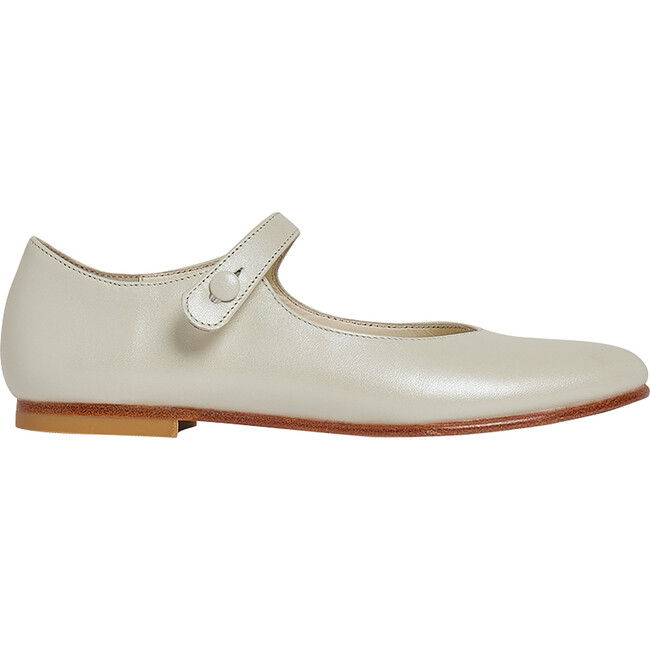 Ella Thin Strap Flat Heel Mary Janes, Almond