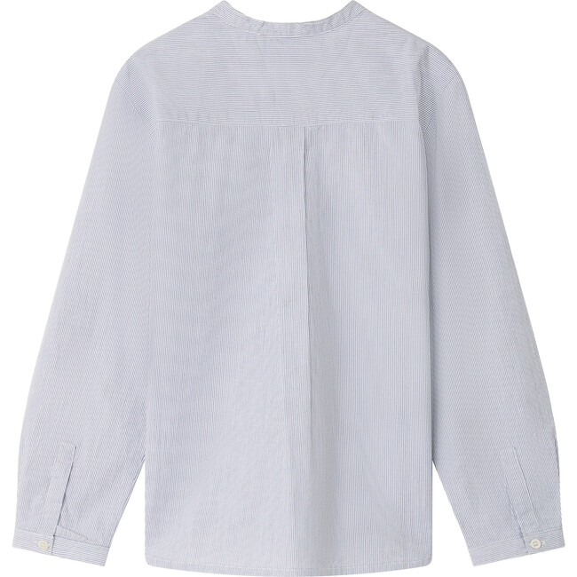 Claude Tunisian Collar Shirt, Blue - Shirts - 2