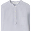 Claude Tunisian Collar Shirt, Blue - Shirts - 3