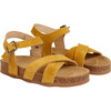 Aster Criss-Cross Strap Leather Sandals, Ocher - Sandals - 2 - thumbnail