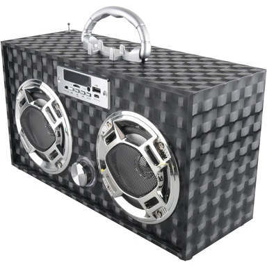 Bluetooth FM Radio W LED  Speakers Black Boombox - Tech Toys - 3