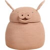 Kids Handcrafted Braided Cord Basket, Peggy The Pig - Storage - 1 - thumbnail