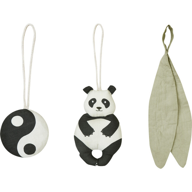 Rattle Toy Hangers, Panda (Set Of 3)