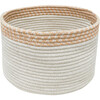 Kilo Hand Braided Thick Cord Contrast Border Basket, Honey - Storage - 1 - thumbnail