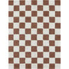 Kitchen Tiles Checkerboard Pattern Washable Rug, Toffee And Cream - Rugs - 1 - thumbnail