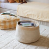 Kilo Hand Braided Thick Cord Contrast Border Basket, Honey - Storage - 2