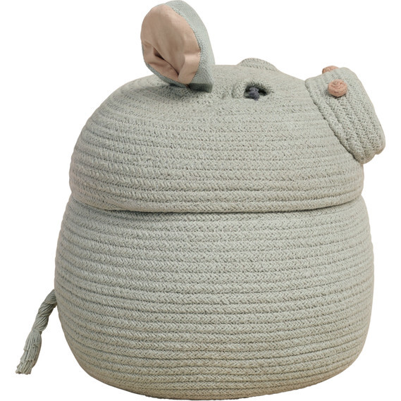Kids Handcrafted Braided Cord Basket, Henry The Hippo - Storage - 3