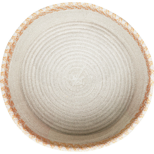 Kilo Hand Braided Thick Cord Contrast Border Basket, Honey - Storage - 3