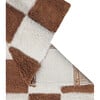 Kitchen Tiles Checkerboard Pattern Washable Rug, Toffee And Cream - Rugs - 3