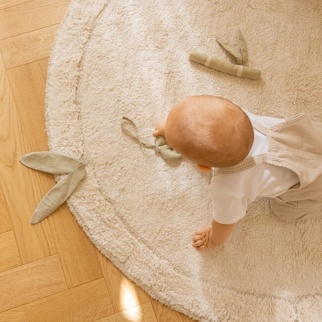 Removable Leaves Round Washable Rug, Bamboo Leaf - Rugs - 4