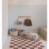 Kitchen Tiles Checkerboard Pattern Washable Rug, Toffee And Cream - Rugs - 6