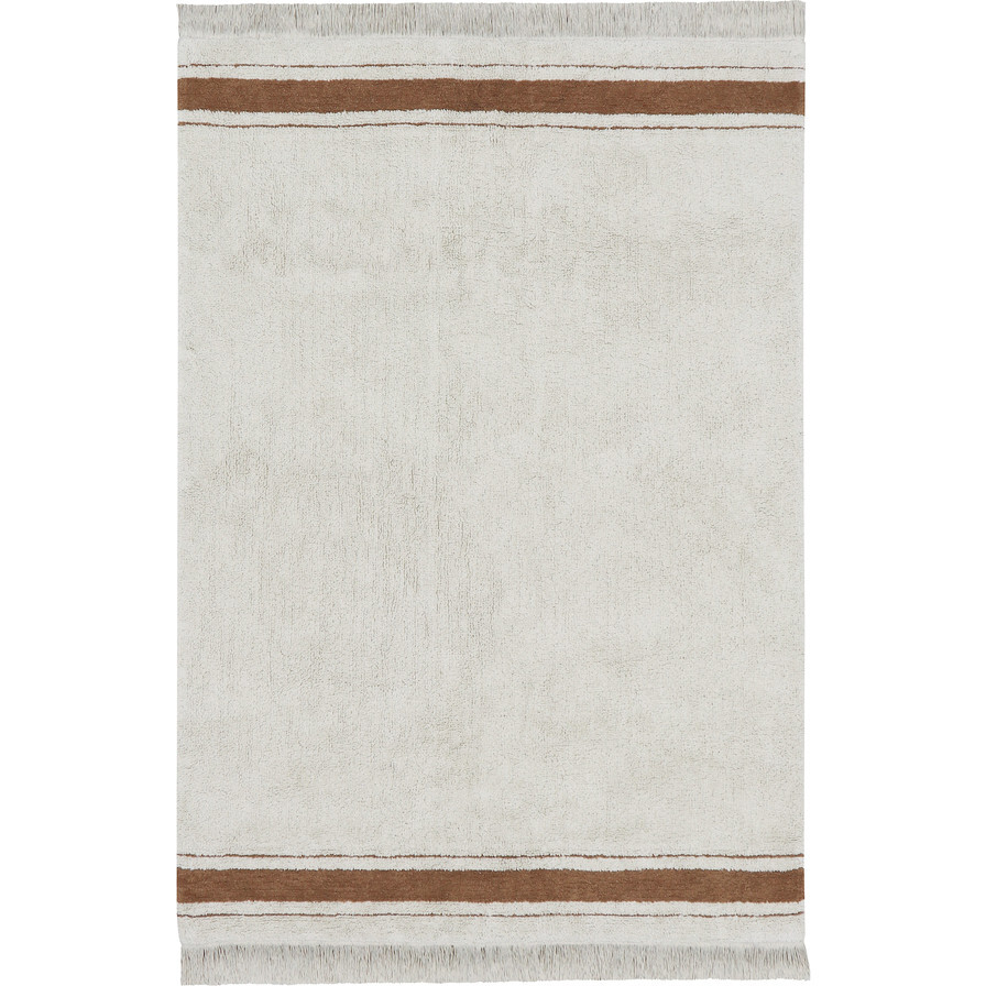 Gastro Classic Striped Tea Cloth-Inspired Washable Rug, Toffee - Rugs - 1