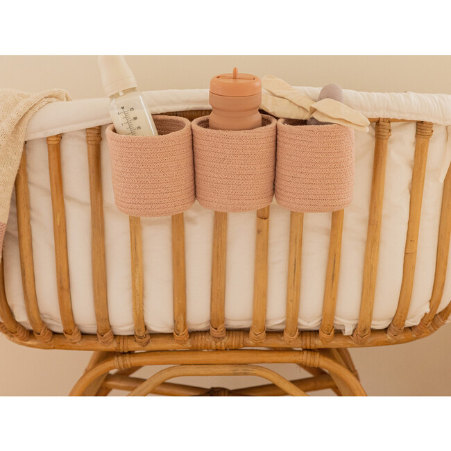 3-Cylindrical Handcrafted Braided Cord Crib Basket, Bobby Vintage Nude - Storage - 5