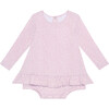 Pastel Orchid Polka Dot Long Sleeve Bubble Romper Dress, Purple - Dresses - 1 - thumbnail