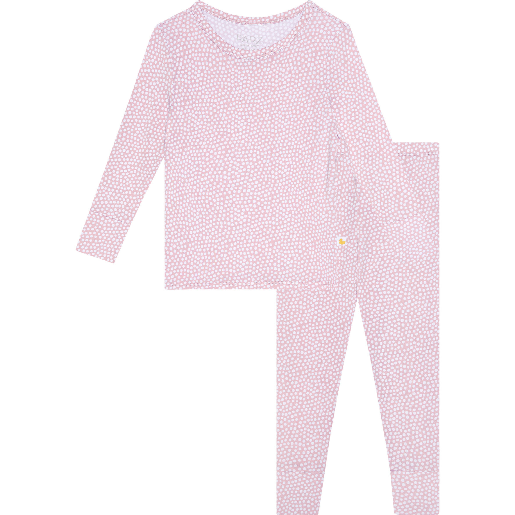 Pastel Orchid Polka Dot Long Sleeve Basic Pajama, Purple - Pajamas - 1