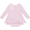 Pastel Orchid Polka Dot Long Sleeve Bubble Romper Dress, Purple - Dresses - 2