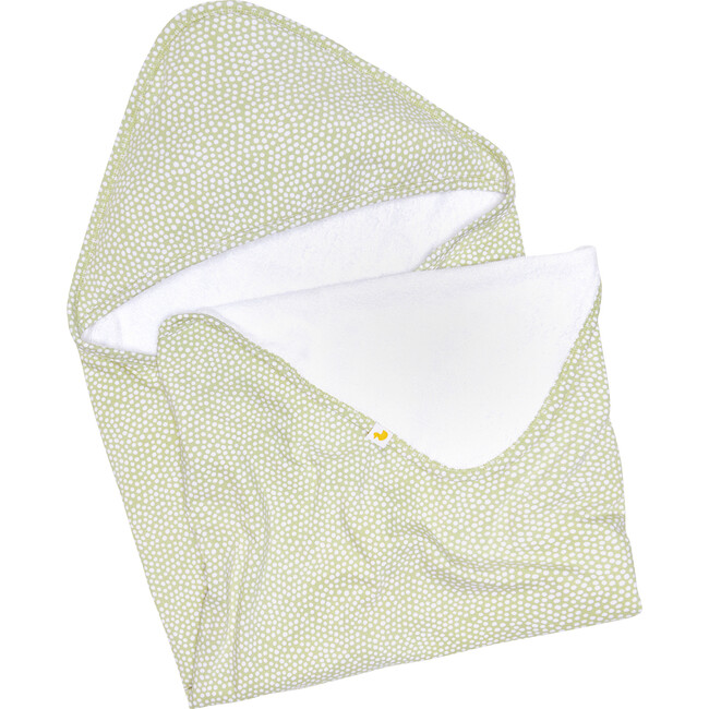 Sage Polka Dot Hooded Towel, Green